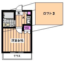 メゾンシェリー(1K/2階)の間取り写真
