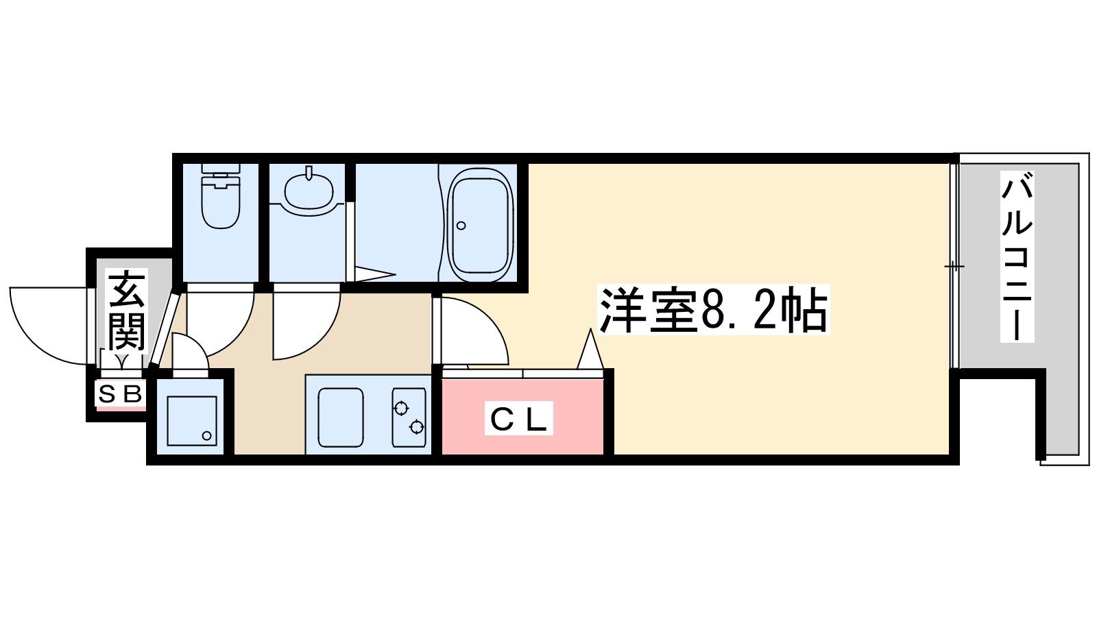 セレニテ江坂ミラク(1K/9階)の間取り写真