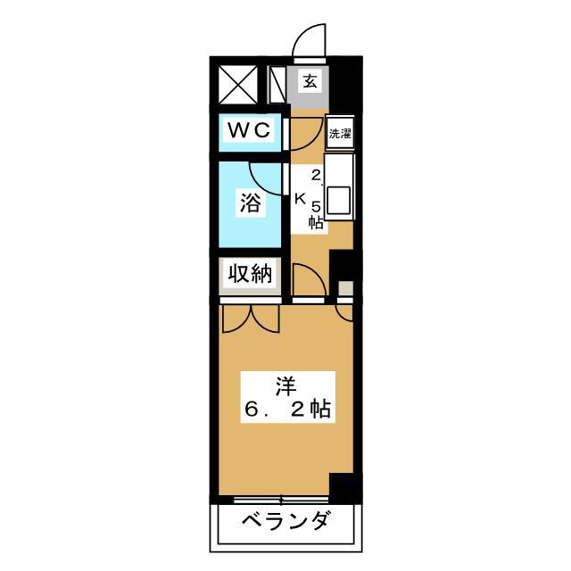ウエストポート(1K/4階)の間取り写真