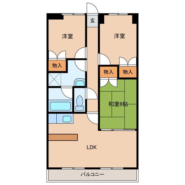 エムズ・スクウェア(3LDK/4階)の間取り写真