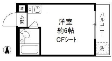 コーポ石黒(ワンルーム/2階)の間取り写真