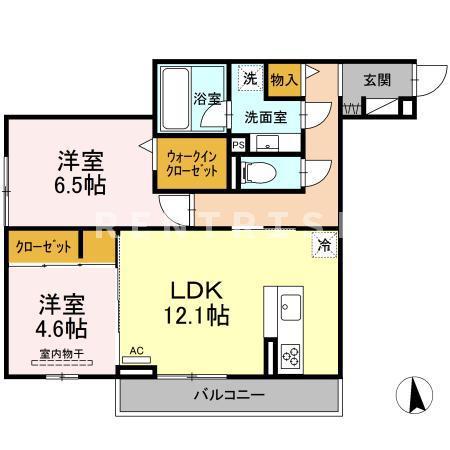 アルデバラン(2LDK/3階)の間取り写真
