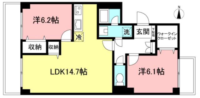 グレイスイヅミ(2LDK/2階)の間取り写真