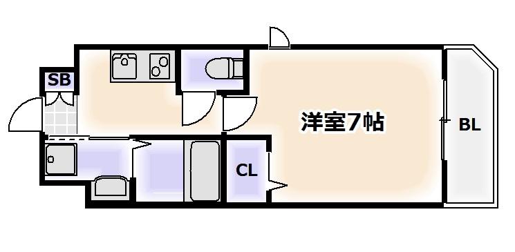 LIVIAZ NAMBA AIRY(1K/3階)の間取り写真