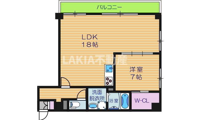 シティアーク天王寺(1LDK/7階)の間取り写真