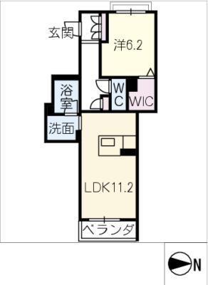 ヴィラ シャコンヌ(1LDK/2階)の間取り写真