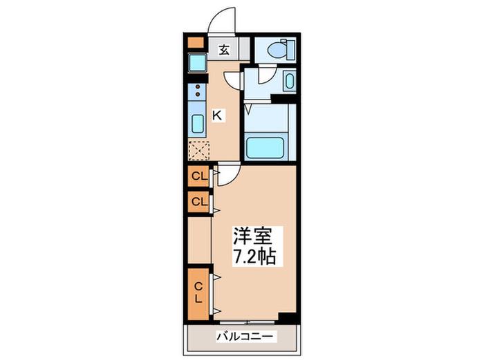 グレイス堀之内(1K/3階)の間取り写真