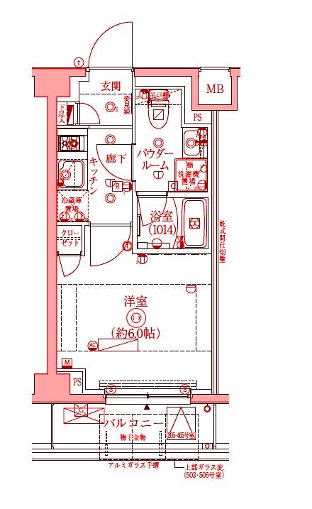 クレイシア横浜ヴェール(1K/2階)の間取り写真