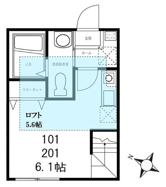 ハーミットクラブハウス白楽II(ワンルーム/1階)の間取り写真