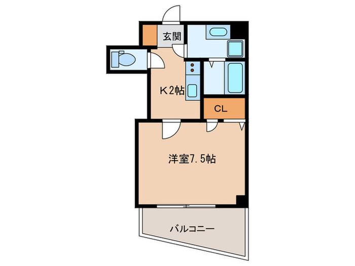 サンセット今川(1K/5階)の間取り写真