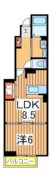 プリンセッサ(1LDK/1階)の間取り写真