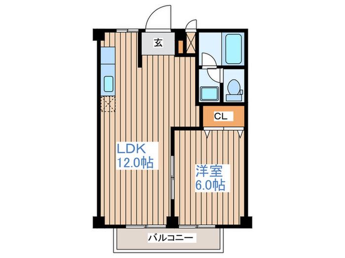 ハミングバ-ドC(1LDK/2階)の間取り写真