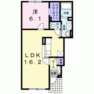 アルバ・プラシードA(1LDK/1階)の間取り写真