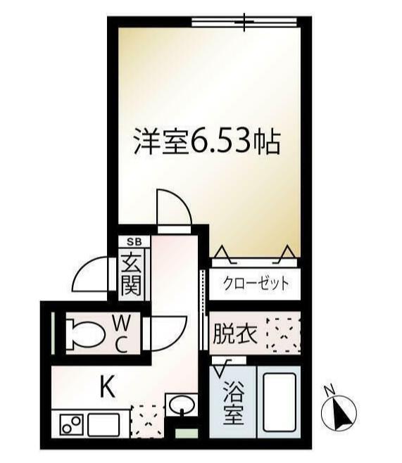 MQUARTO一之江(1K/1階)の間取り写真