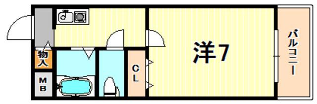 サンシャ2(1K/3階)の間取り写真