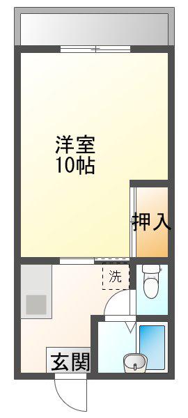アカリ (1K/1階)の間取り写真