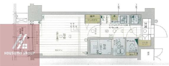 レジュールアッシュ難波MINAMI II(1K/9階)の間取り写真