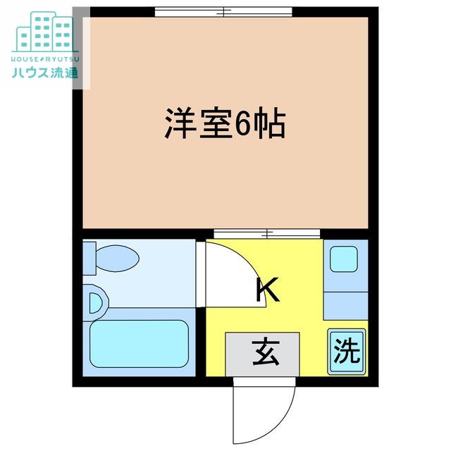 カーサ岡町(1K/2階)の間取り写真