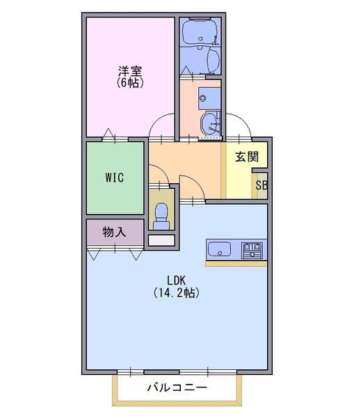 キャトルフィーユ向日町(1LDK/1階)の間取り写真