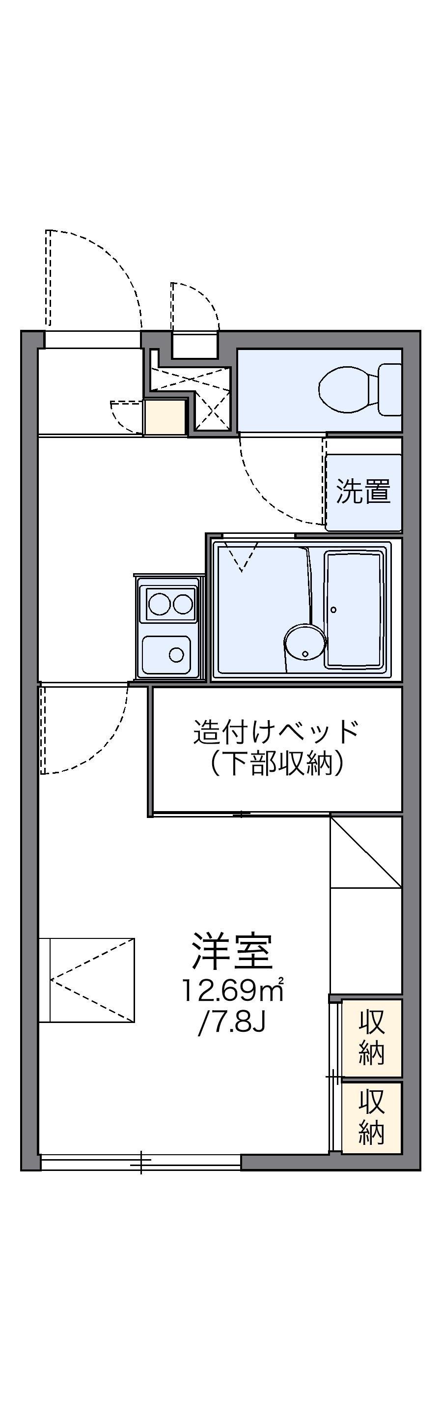 レオパレスK南片江(1K/1階)の間取り写真