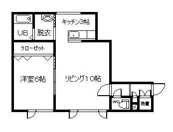 カームヒルズ(1LDK/2階)の間取り写真