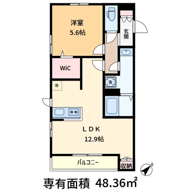 アイリス(1LDK/3階)の間取り写真