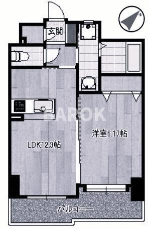 サンビーム東比恵(1LDK/4階)の間取り写真