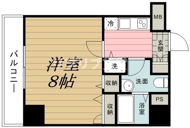 HUMANハイム千葉本町(1K/13階)の間取り写真