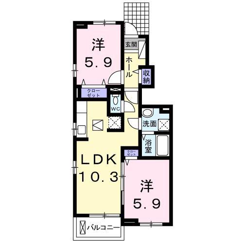 メゾン オウル(2LDK/1階)の間取り写真