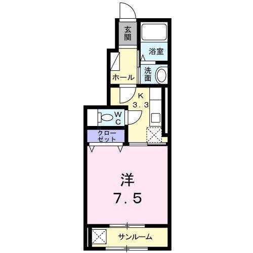 ジュエル ハピネスT.T(1K/1階)の間取り写真