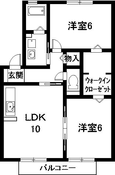 グリーンフィールド(2LDK/2階)の間取り写真