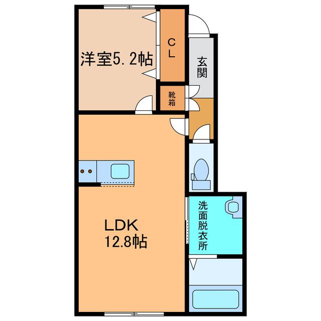 マリアージュⅣ(1LDK/2階)の間取り写真