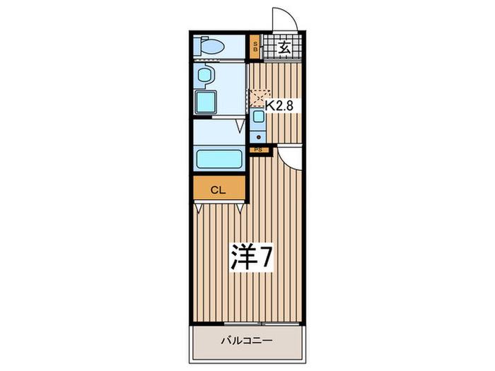 フォルトゥーナ大宮公園(1K/3階)の間取り写真