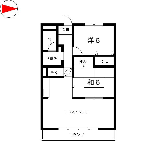 RIVER ANNE(2LDK/4階)の間取り写真