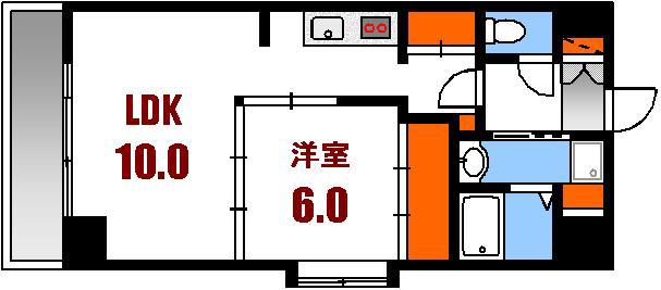 ALICE BLD.2ND (1LDK/2階)の間取り写真