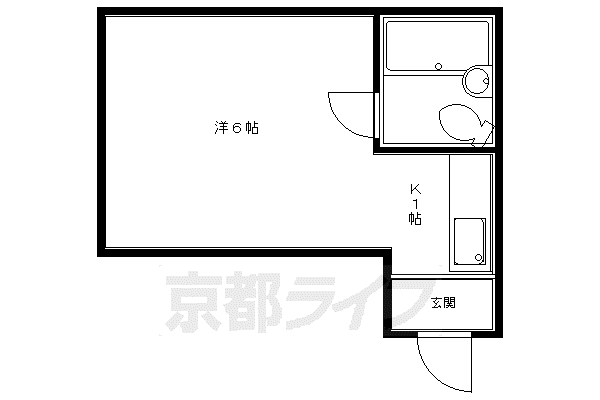 ローズハイツノガミ(ワンルーム/4階)の間取り写真