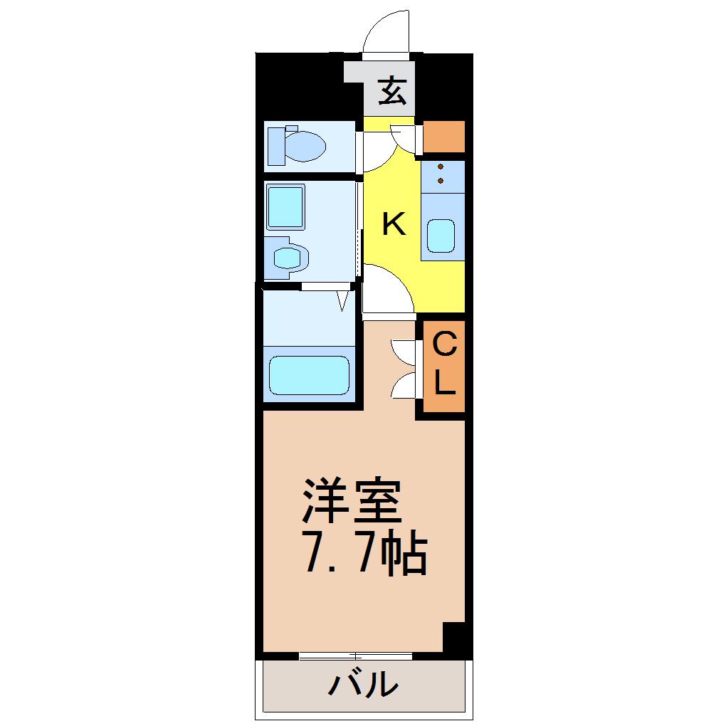 プログレッソ桜山(1K/3階)の間取り写真
