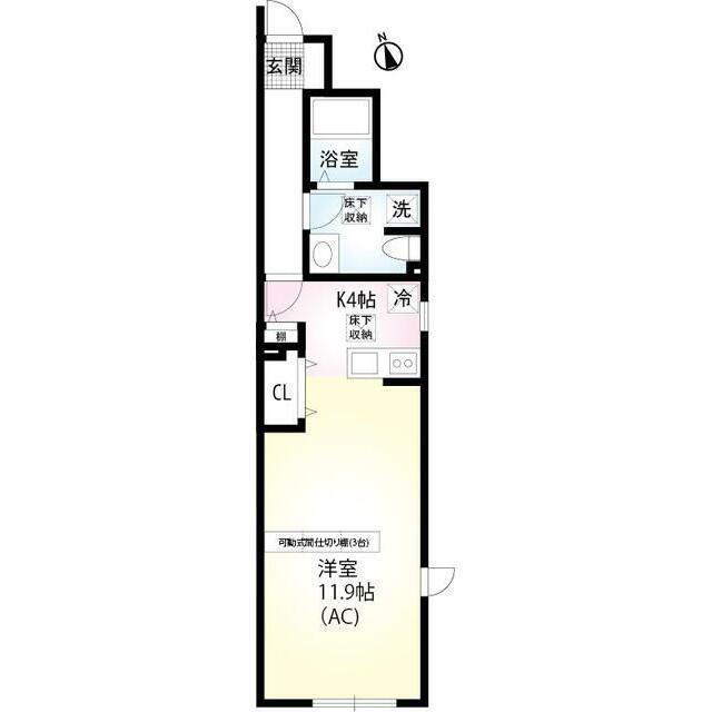 VILLA NISHIEIFUKU(1K/1階)の間取り写真