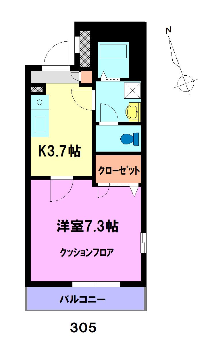 パラッシオ アルチェ(1K/3階)の間取り写真