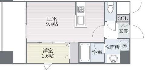 ラクラス博多(1LDK/3階)の間取り写真