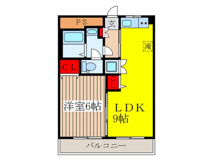 クレール武蔵境(1LDK/3階)の間取り写真