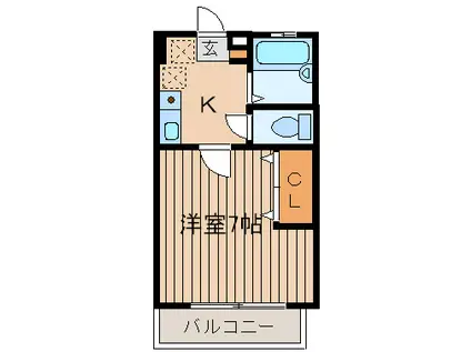 クリオネ(1K/2階)の間取り写真