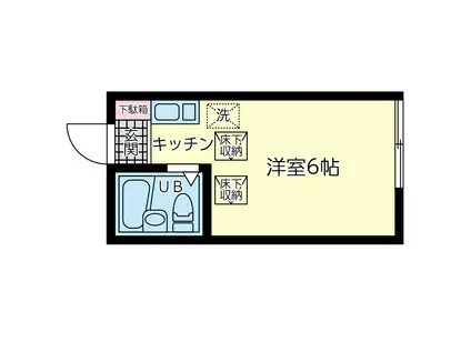 フィットハウス平楽弐番館(ワンルーム/1階)の間取り写真