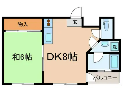 ハイネスイイダ(1DK/3階)の間取り写真