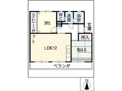 ハビタブル森本A棟(2LDK/3階)の間取り写真