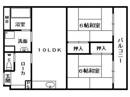 イトービル1(2LDK/4階)の間取り写真