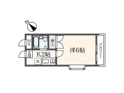 ソレイユ稲田堤(1K/1階)の間取り写真