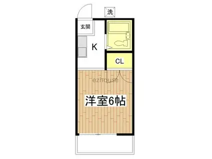 カーサハヤカワ(ワンルーム/1階)の間取り写真