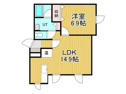 CHOUCHOU(1LDK/2階)の間取り写真