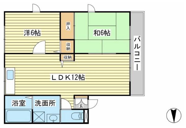 ベルコスモス(2LDK/2階)の間取り写真